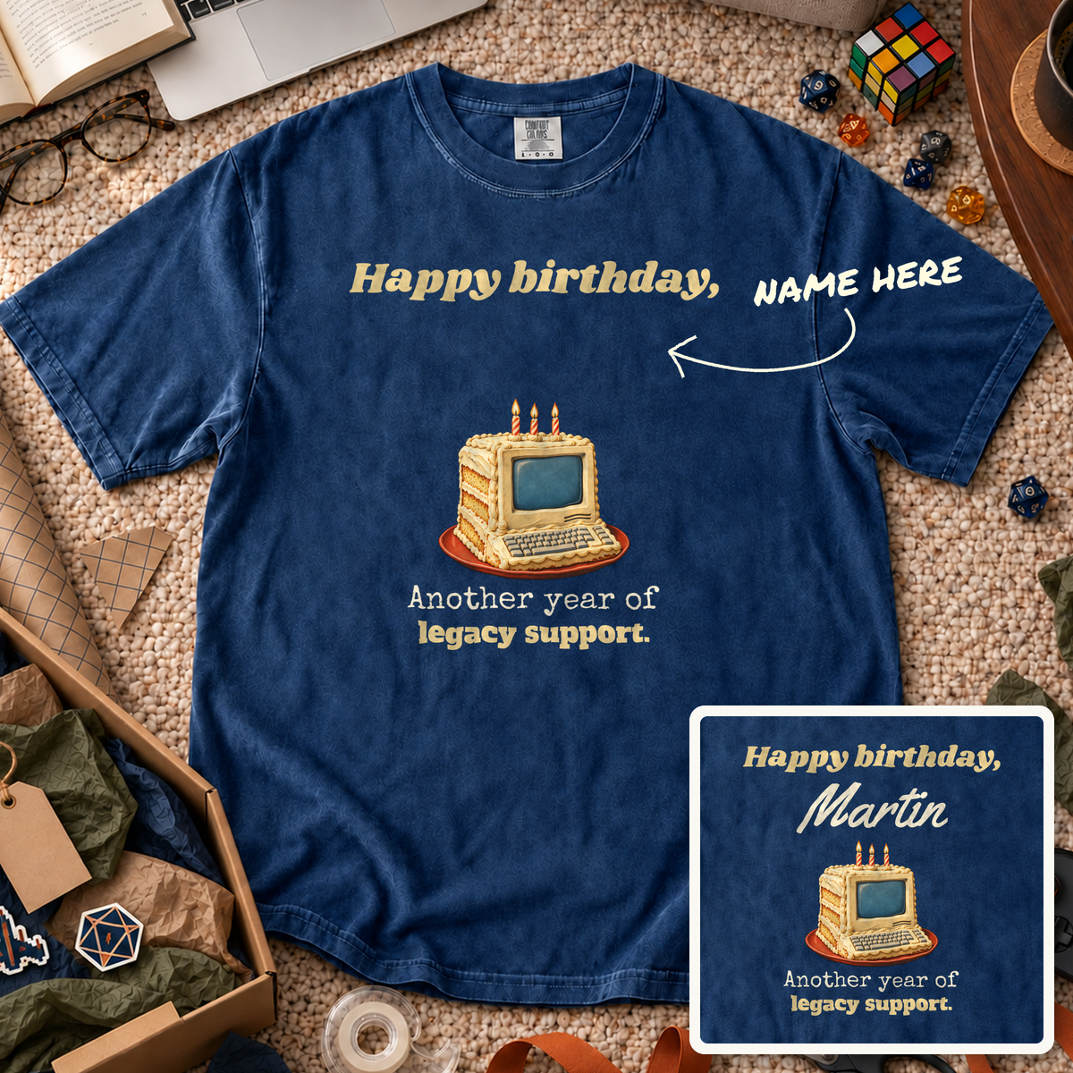 Birthday Legacy Support Custom Shirt — personalized True Navy Comfort Colors 1717