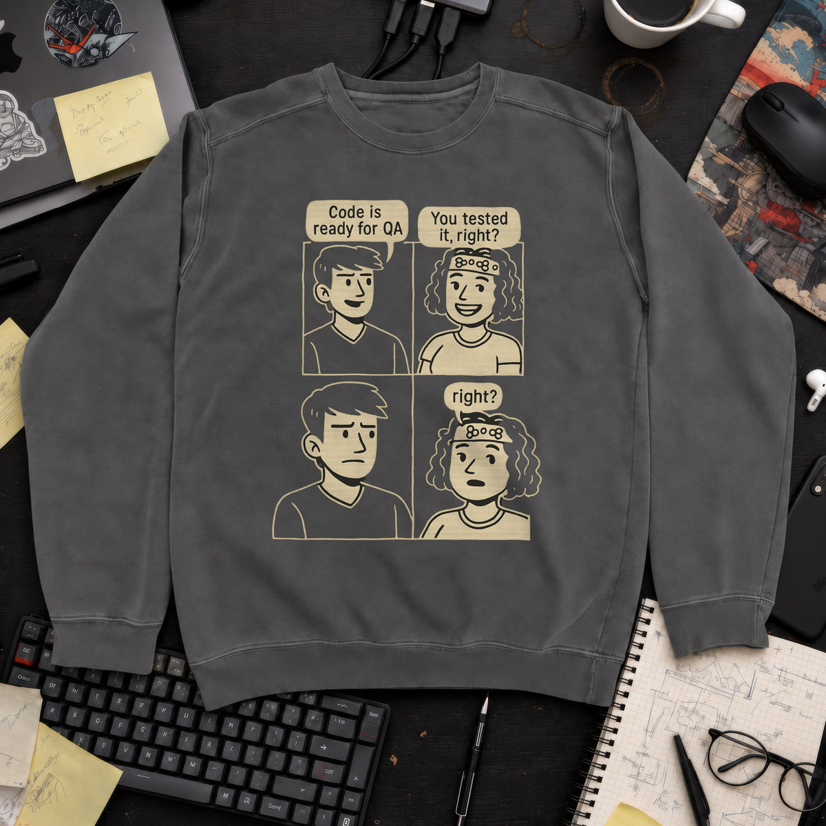developer vs tester Sweatshirt — Pepper