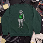 Dog In Sweater Sweatshirt — Bottle Green