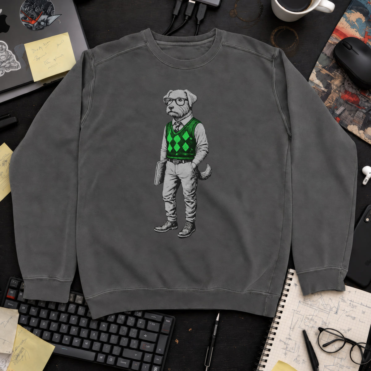 Dog In Sweater Sweatshirt — Pepper