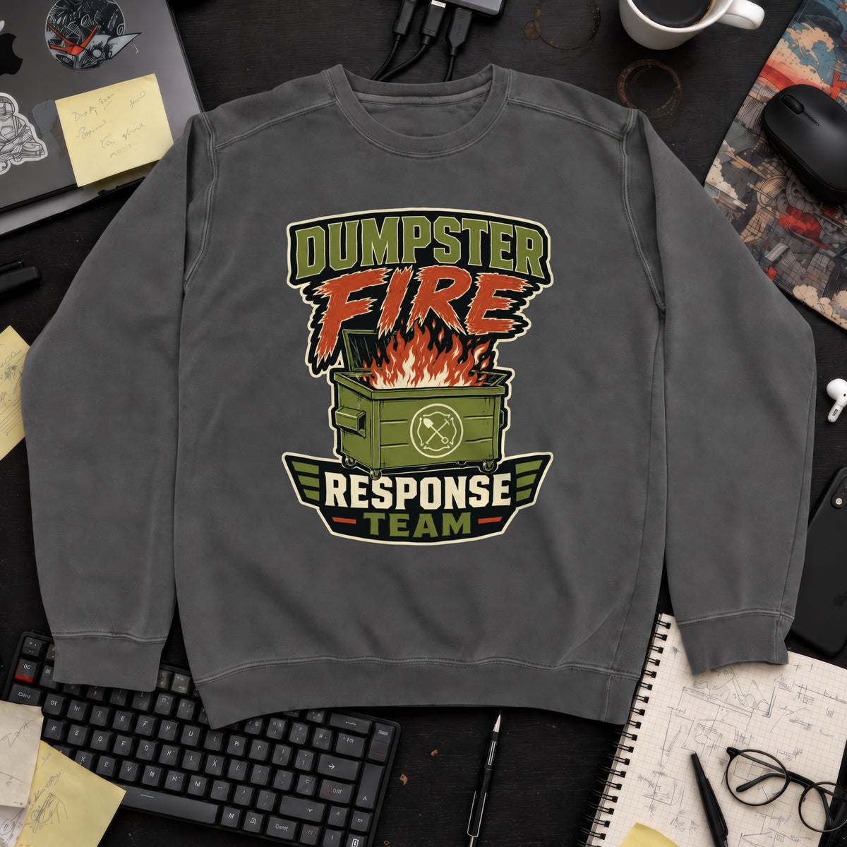 Dumpster Fire Response Team Sweatshirt — Pepper