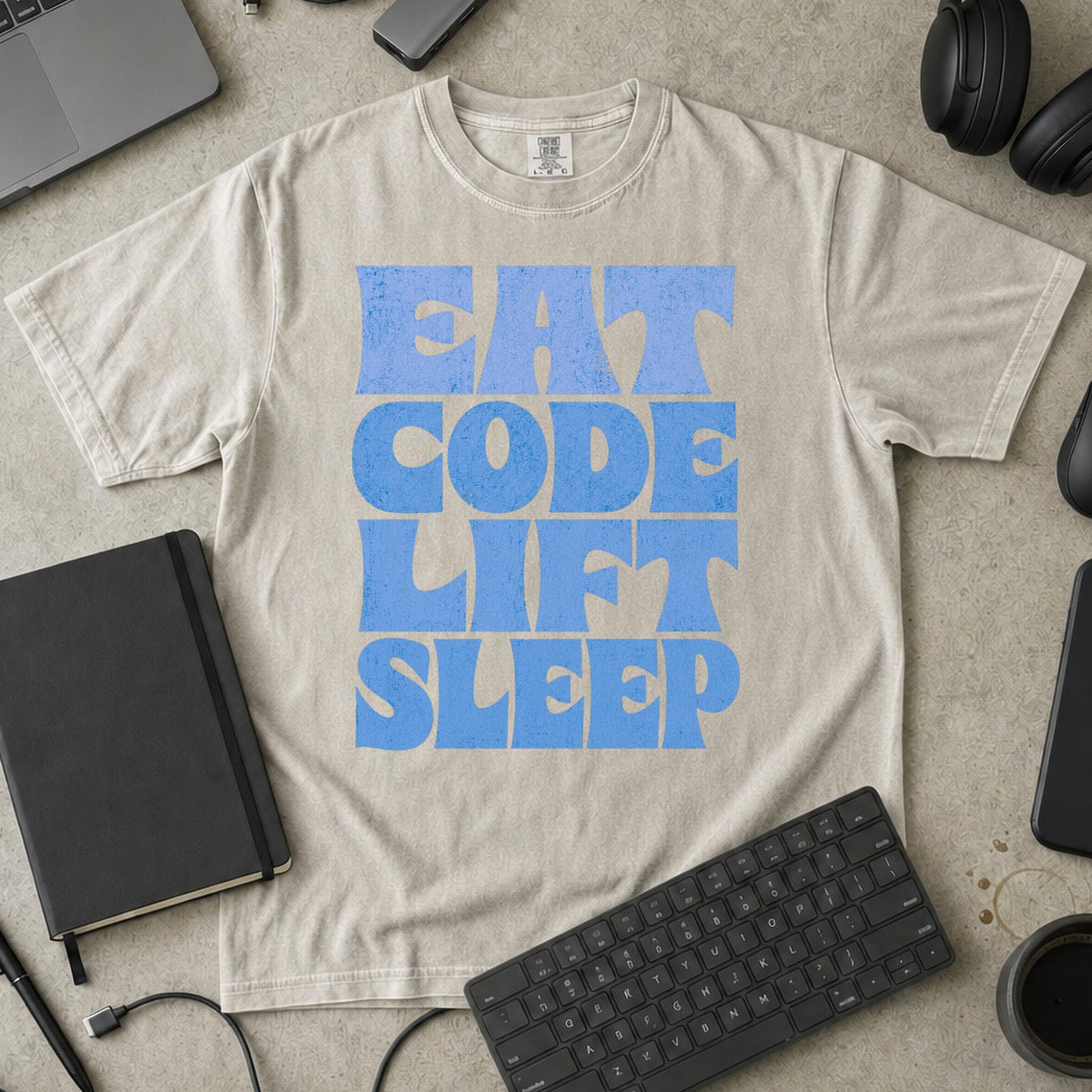 Eat Code Lift Sleep Bold Premium Shirt — ivory Premium Shirt mock-up