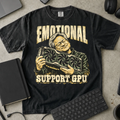Emotional Support GPU Shirt — Black Comfort Colors 1717 flat lay