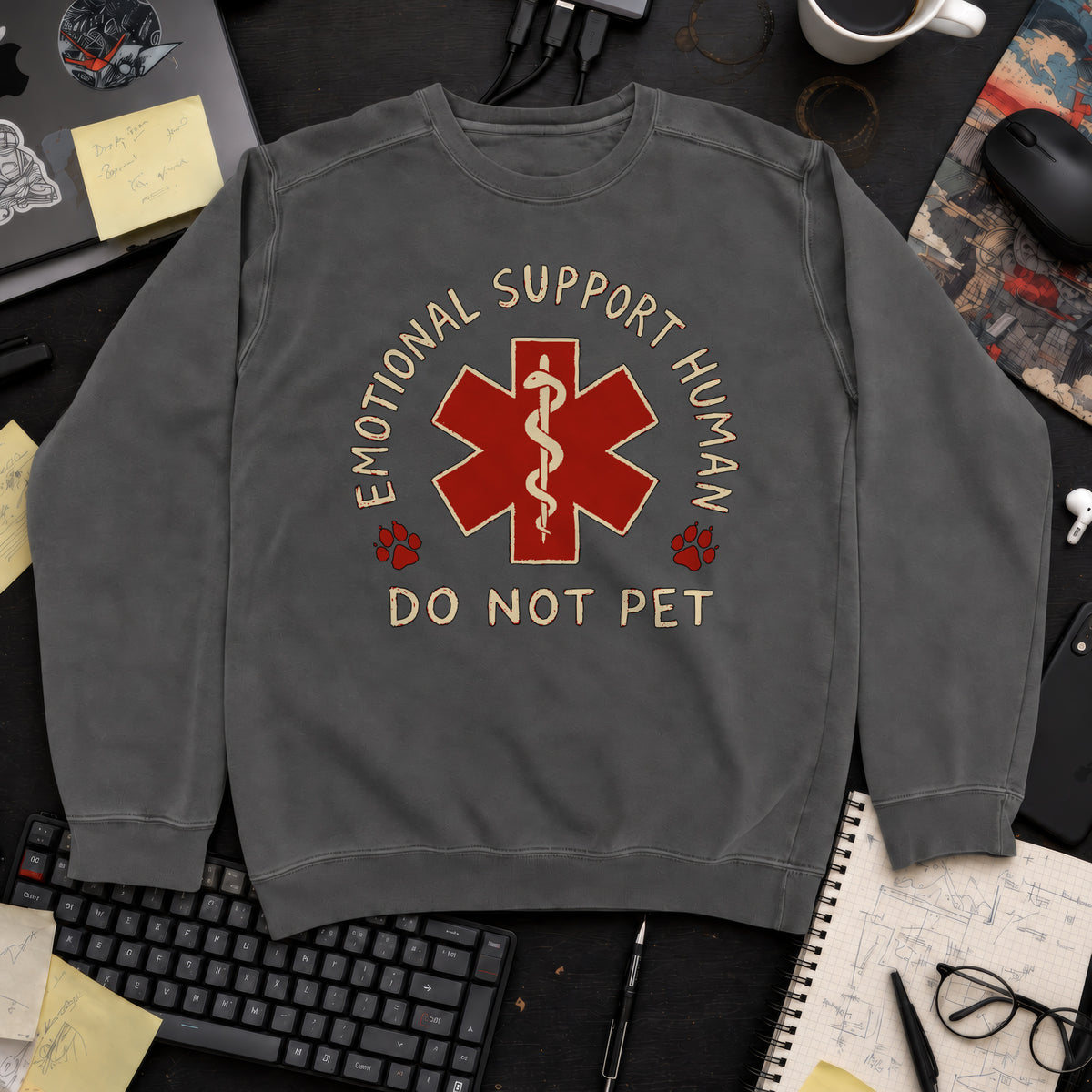 Emotional Support Human Sweatshirt — Pepper