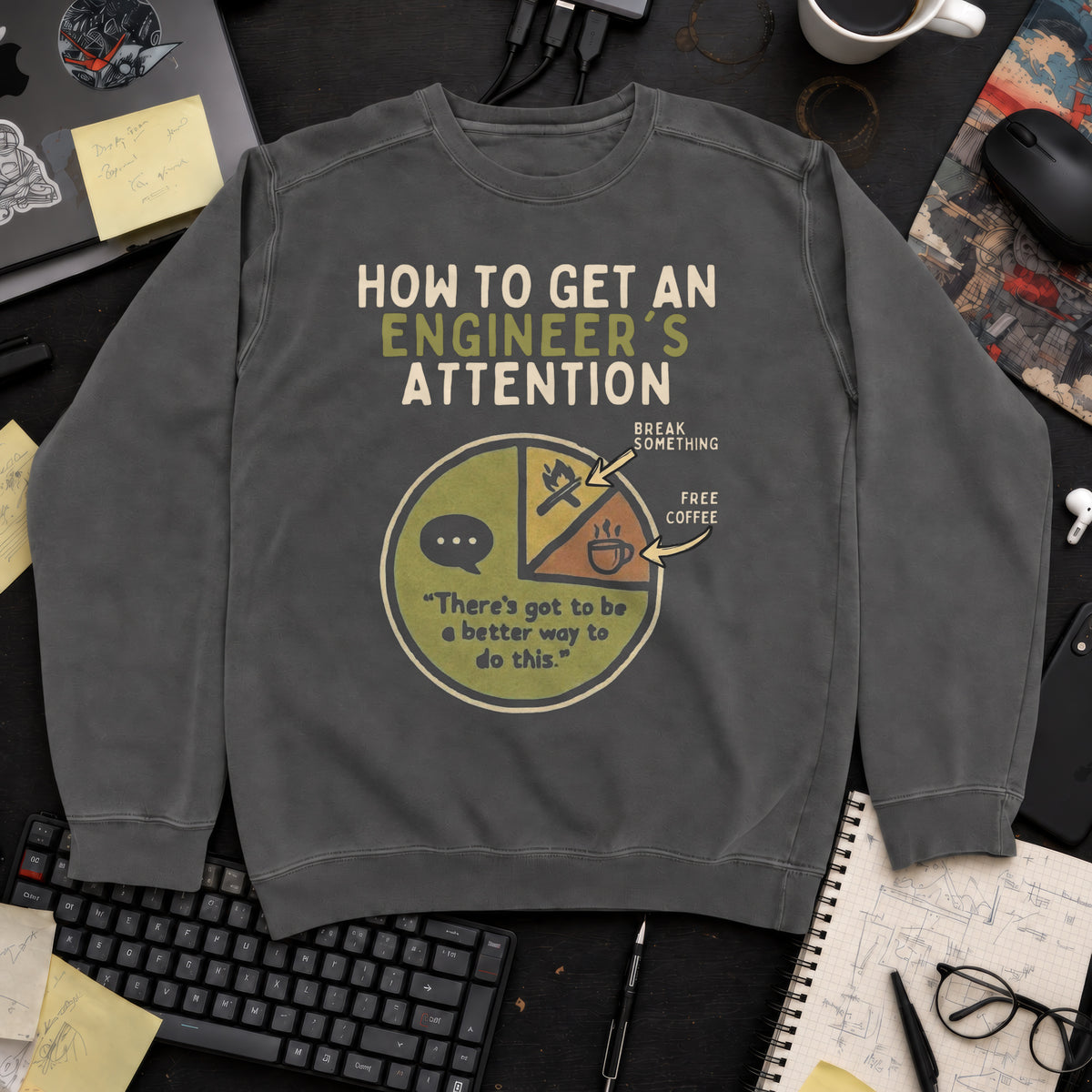 engineer's attention Sweatshirt — Pepper