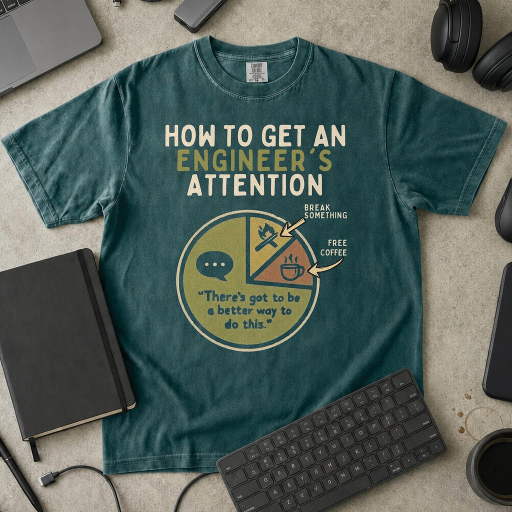 engineer's attention Premium Shirt — blue spruce Premium Shirt mock-up