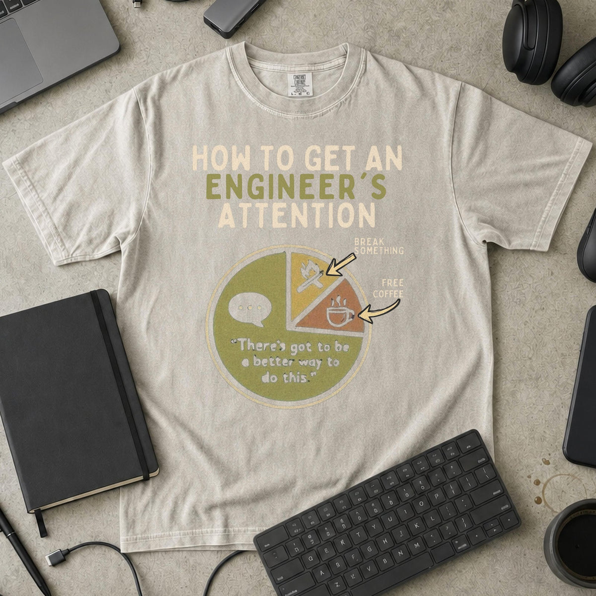engineer's attention Premium Shirt — ivory Premium Shirt mock-up