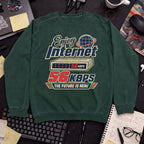 Enjoy Internet 56 Kbps Sweatshirt — Bottle Green