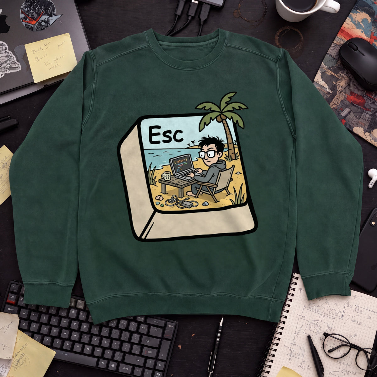 Escape Key Getaway Sweatshirt — Bottle Green