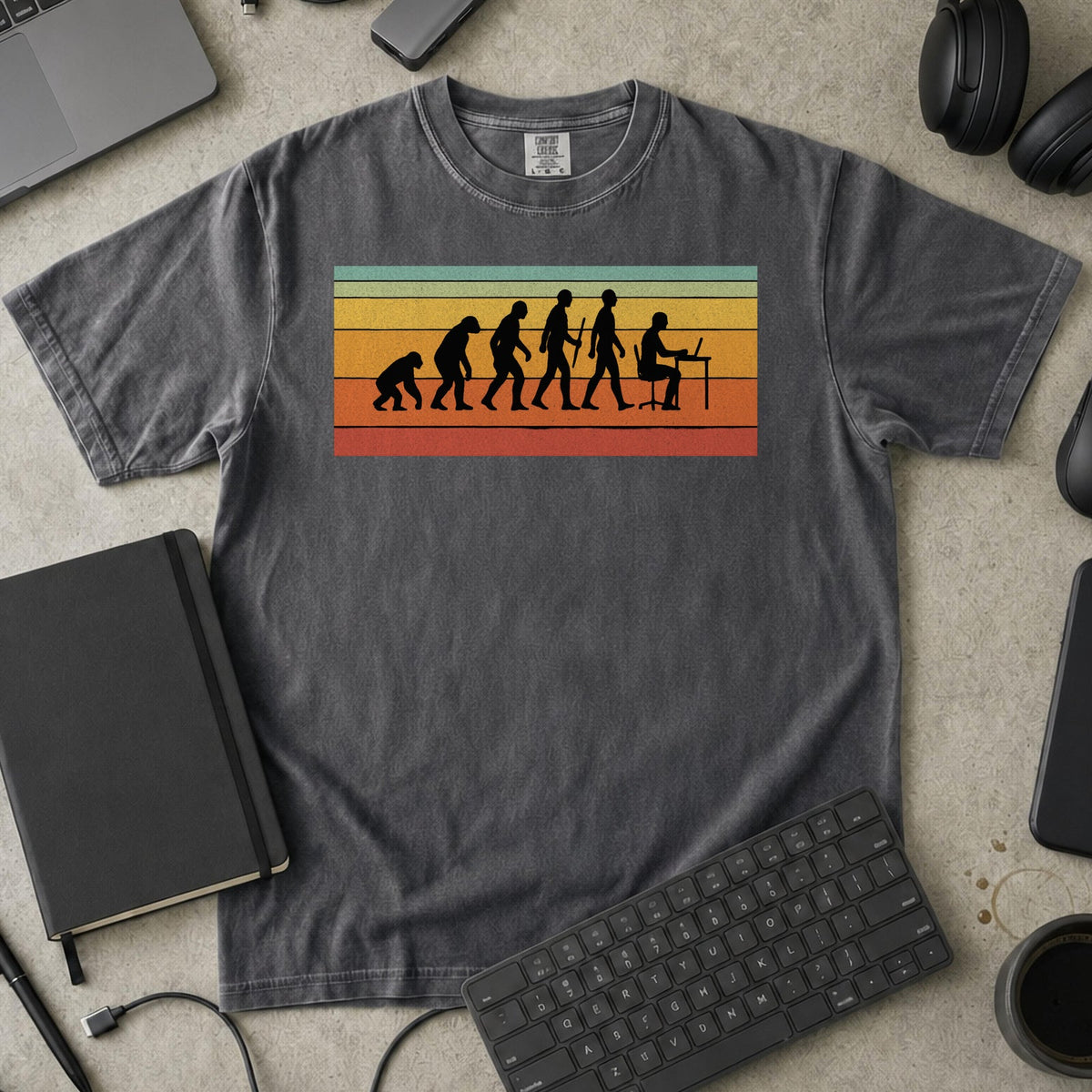 evolution of developers Premium Shirt — pepper Premium Shirt mock-up