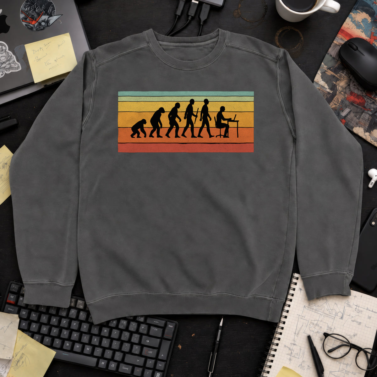 evolution of developers Sweatshirt — Pepper
