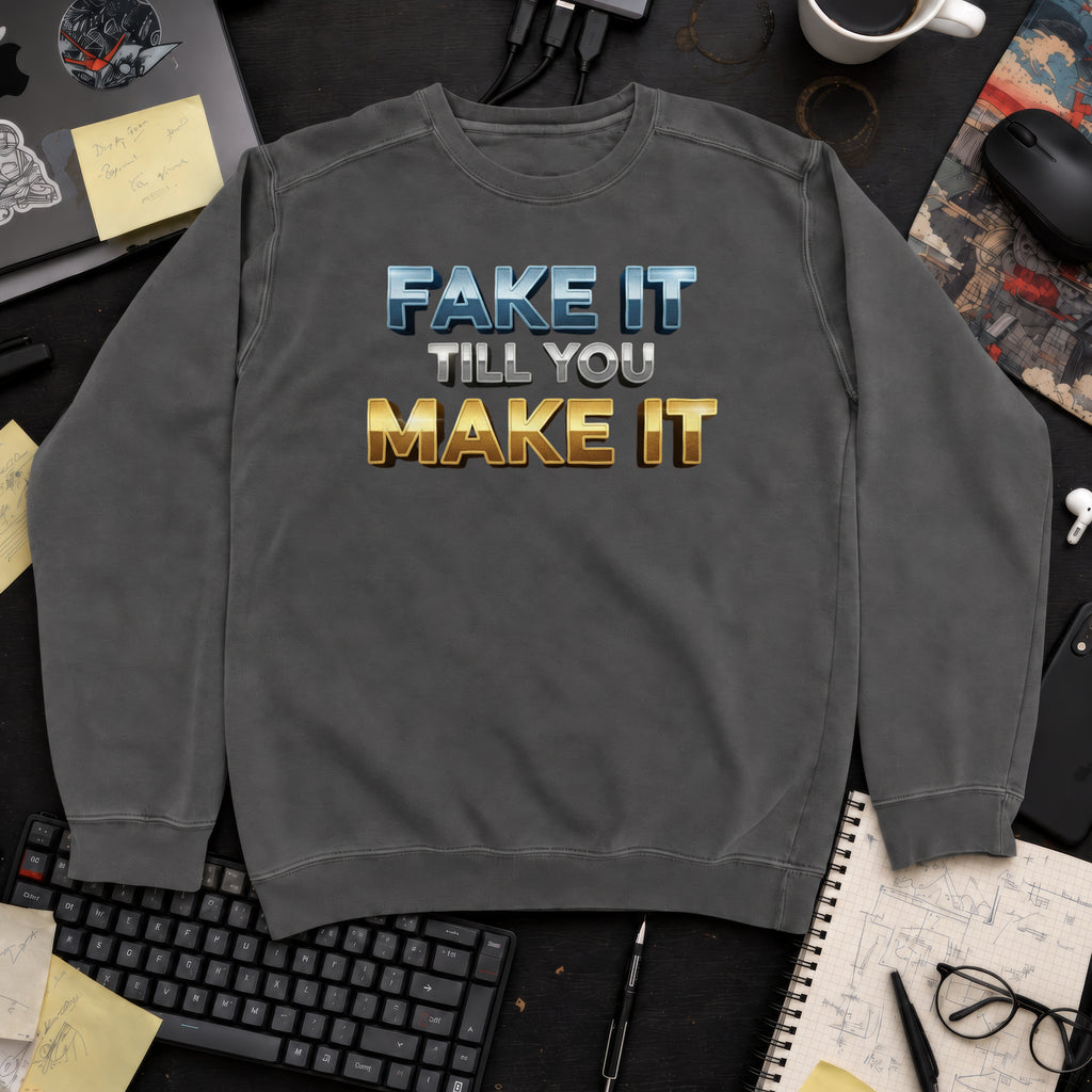 Fake It Till You Make It Sweatshirt — Pepper