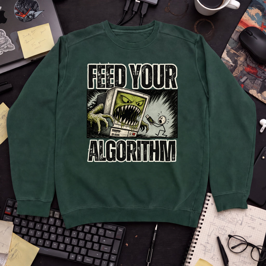 Feed Your Algorithm Sweatshirt — Bottle Green