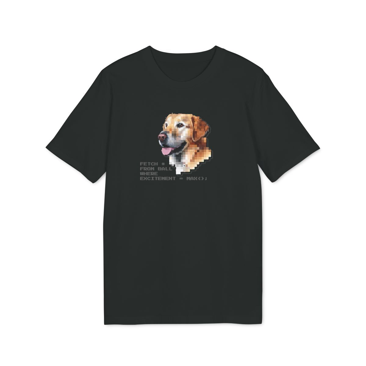 Fetch From Ball Dog SQL Shirt — Black — EU Creator 2.0 front mockup