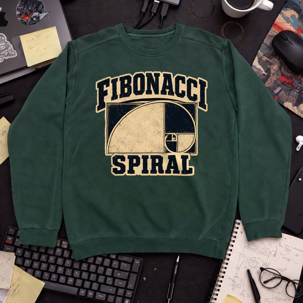 Fibonacci Spiral Sweatshirt — Bottle Green