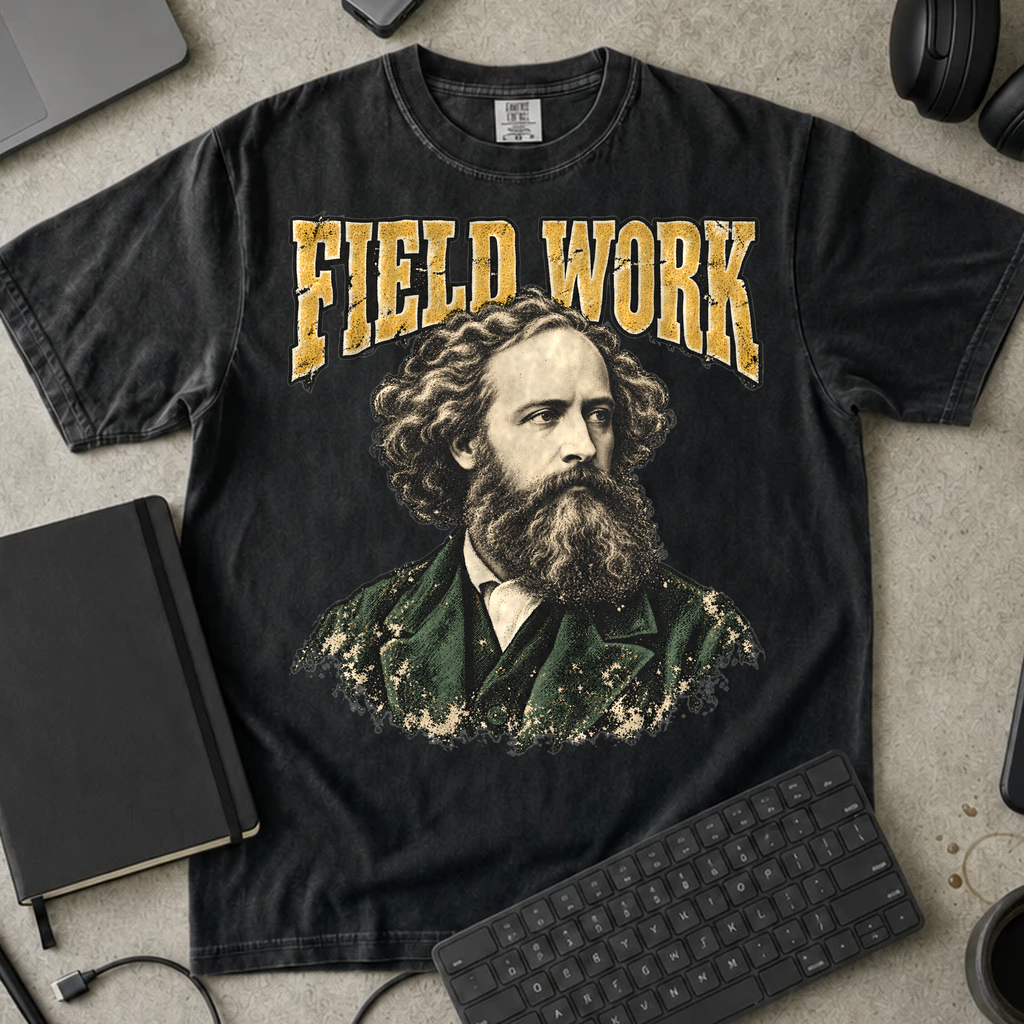 Field Work Shirt — Black Comfort Colors 1717 flat lay