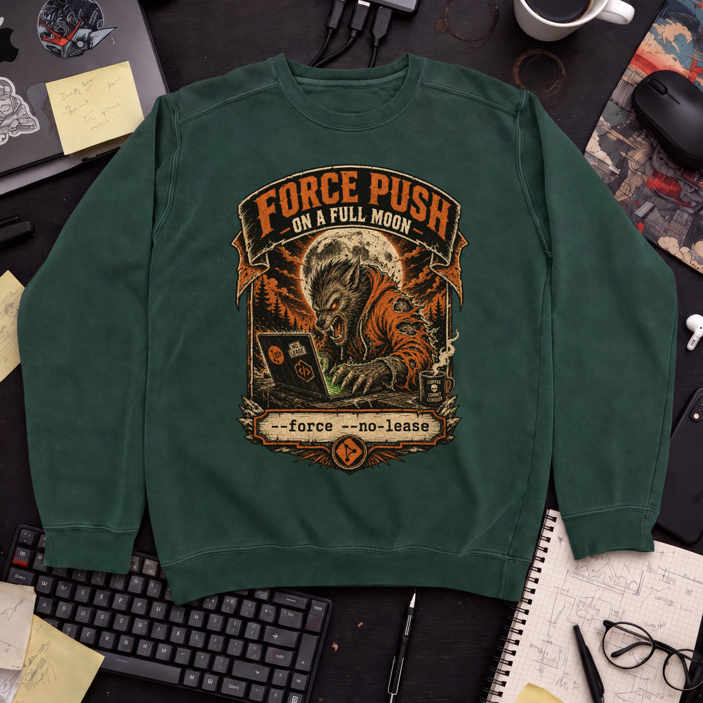 Force Push on a Full Moon Sweatshirt sweatshirt — Bottle Green