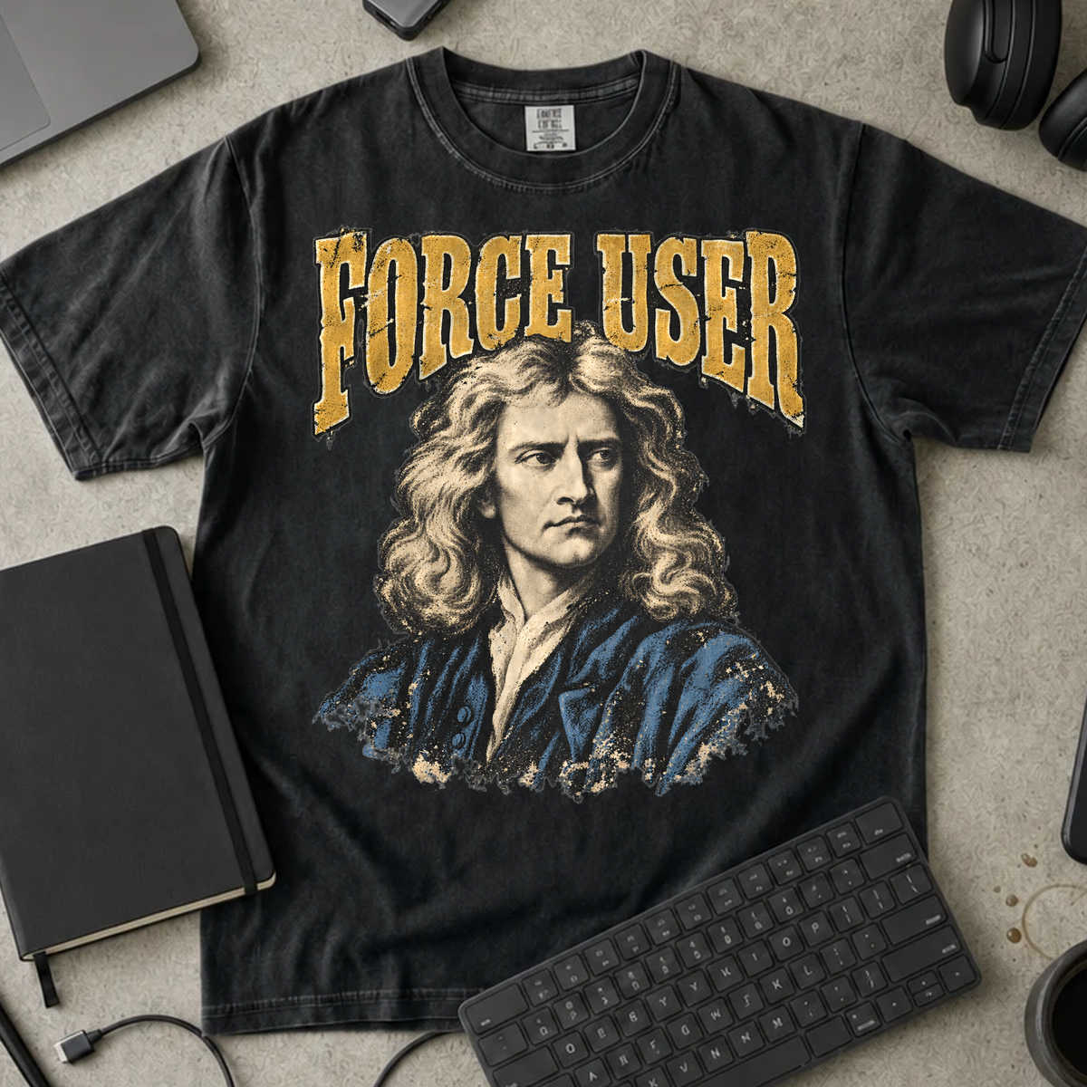 Force User Shirt — Black Comfort Colors 1717 flat lay
