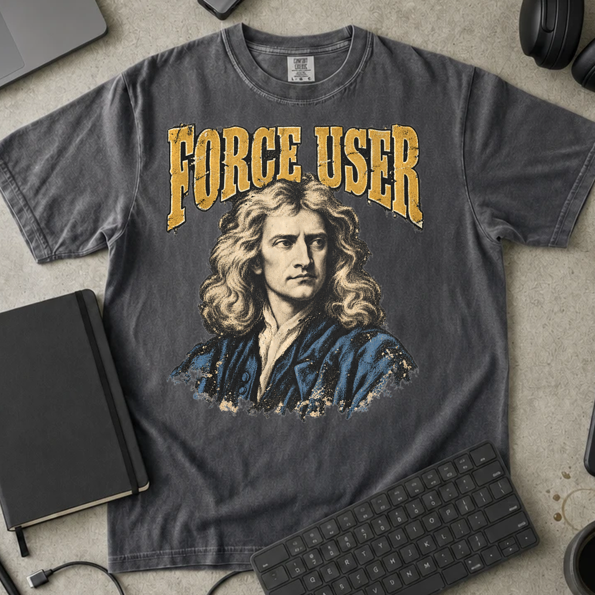 Force User Shirt — Pepper Comfort Colors 1717 flat lay