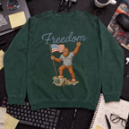 Freedom Bigfoot Flag Sweatshirt — Bottle Green