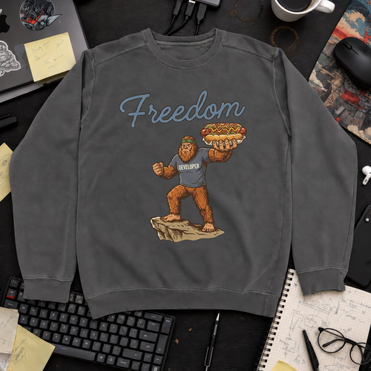 Freedom Bigfoot Hot Dog Sweatshirt — Pepper