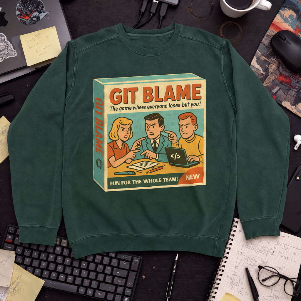 git blame game Sweatshirt — Bottle Green