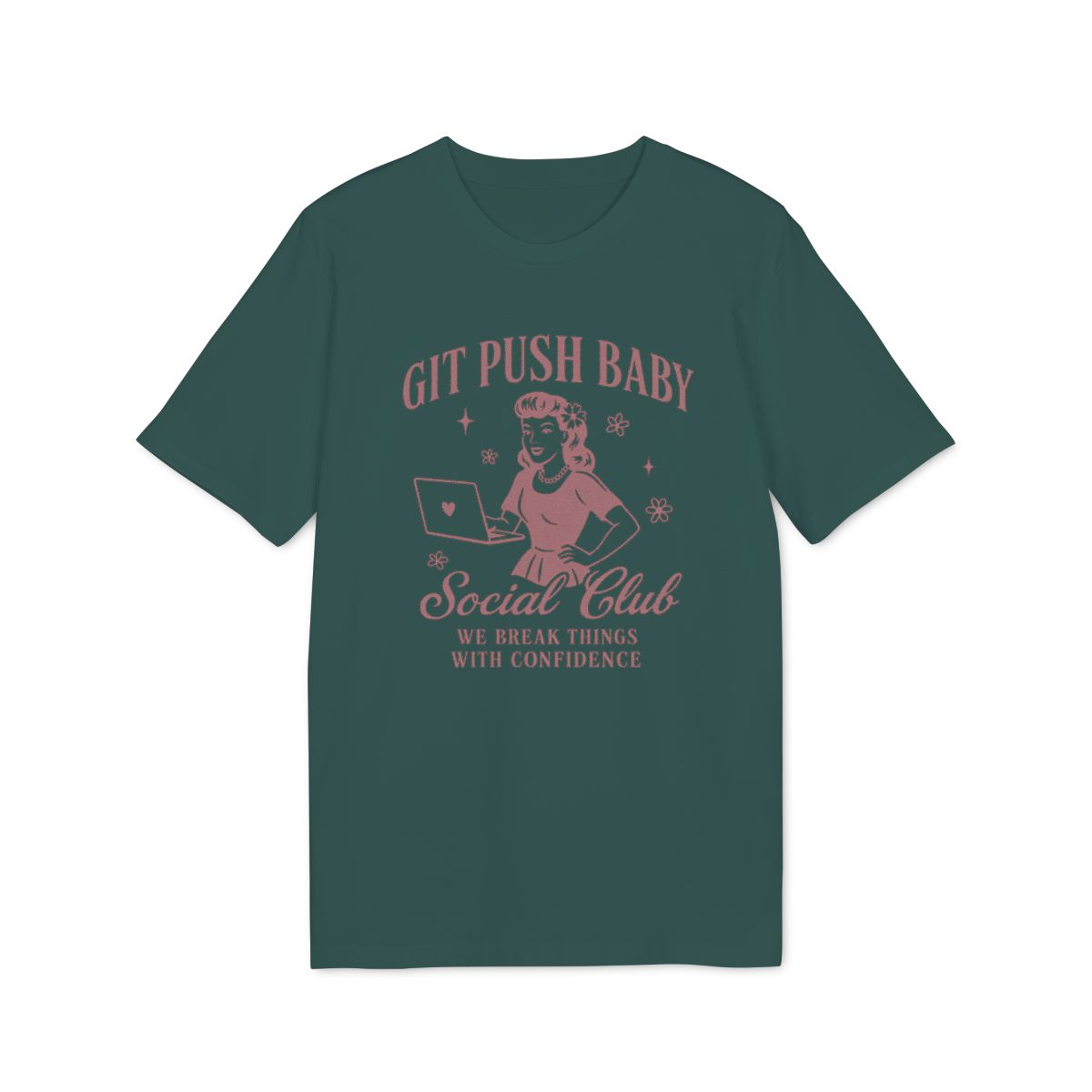 Git Push Baby Social Club Shirt — Glazed Green — EU Creator 2.0 front mockup