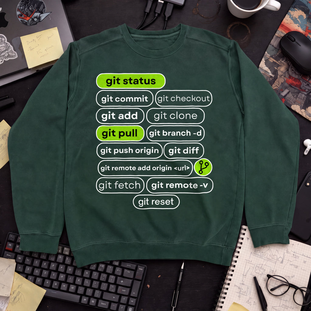 Git Status Sweatshirt — Bottle Green