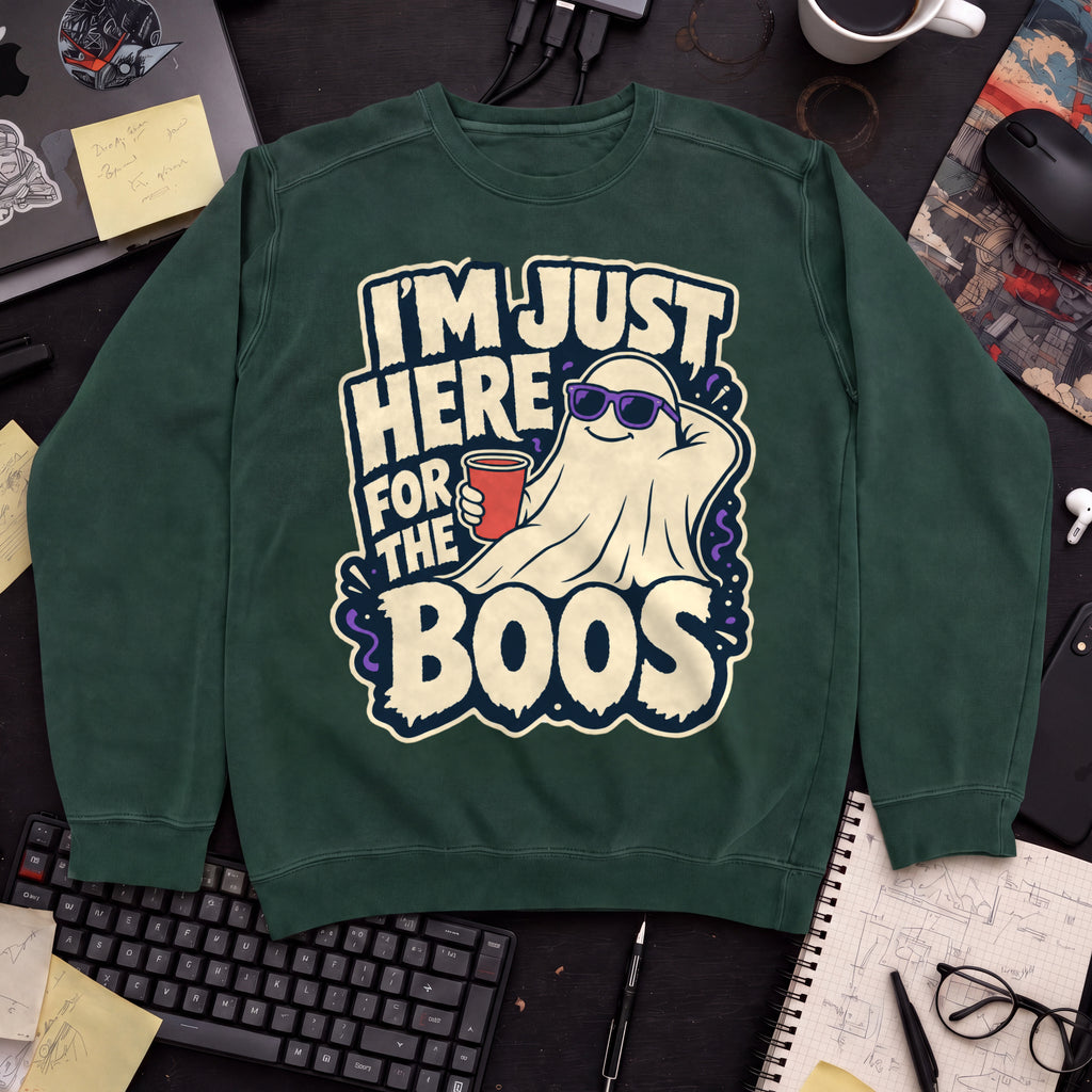 Here for the Boos Sweatshirt — Bottle Green