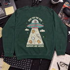 Humans Are Weird Sweatshirt — Bottle Green