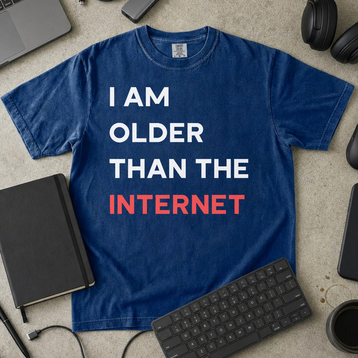 I am older than the internet Premium Shirt — true navy Premium Shirt mock-up