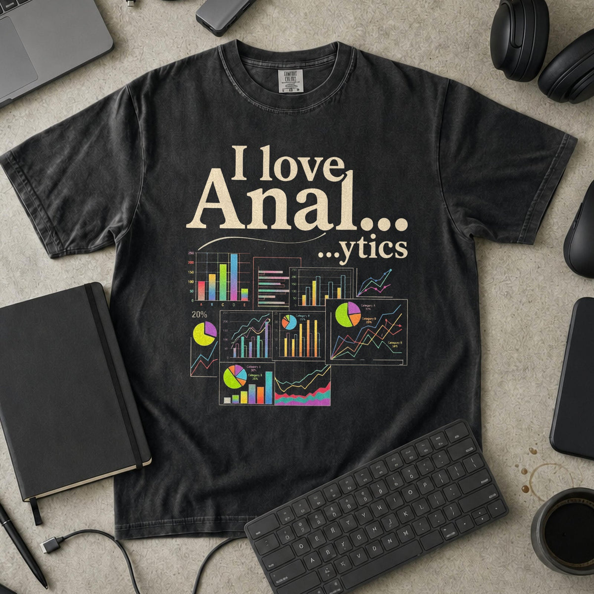 I Love Analytics Premium Shirt — black Premium Shirt mock-up