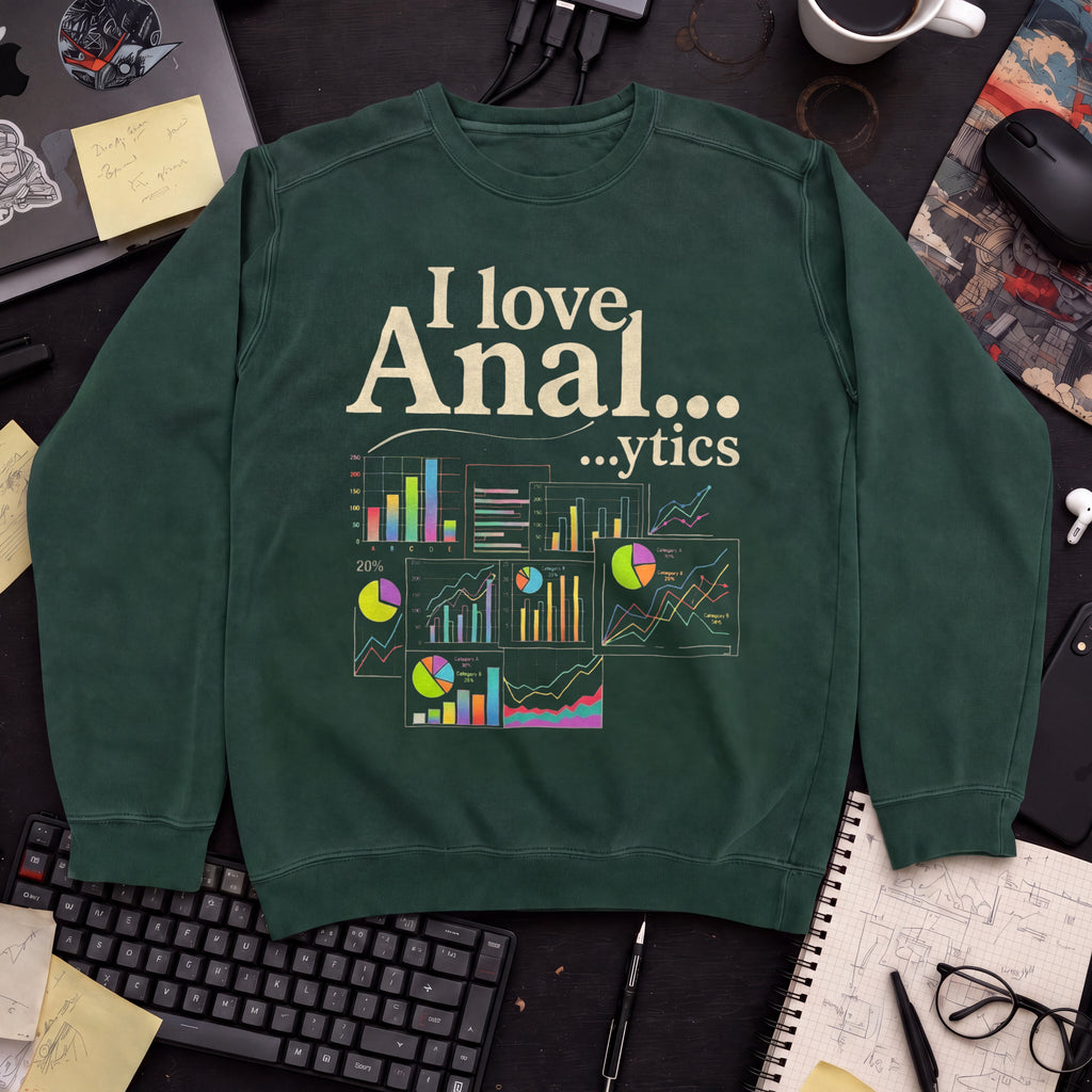 I Love Analytics Sweatshirt — Bottle Green