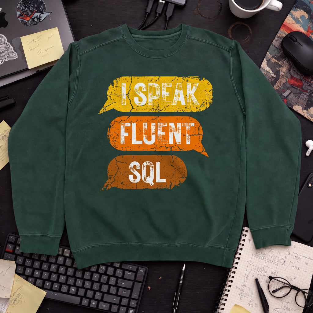 I Speak Fluent SQL Sweatshirt — Bottle Green