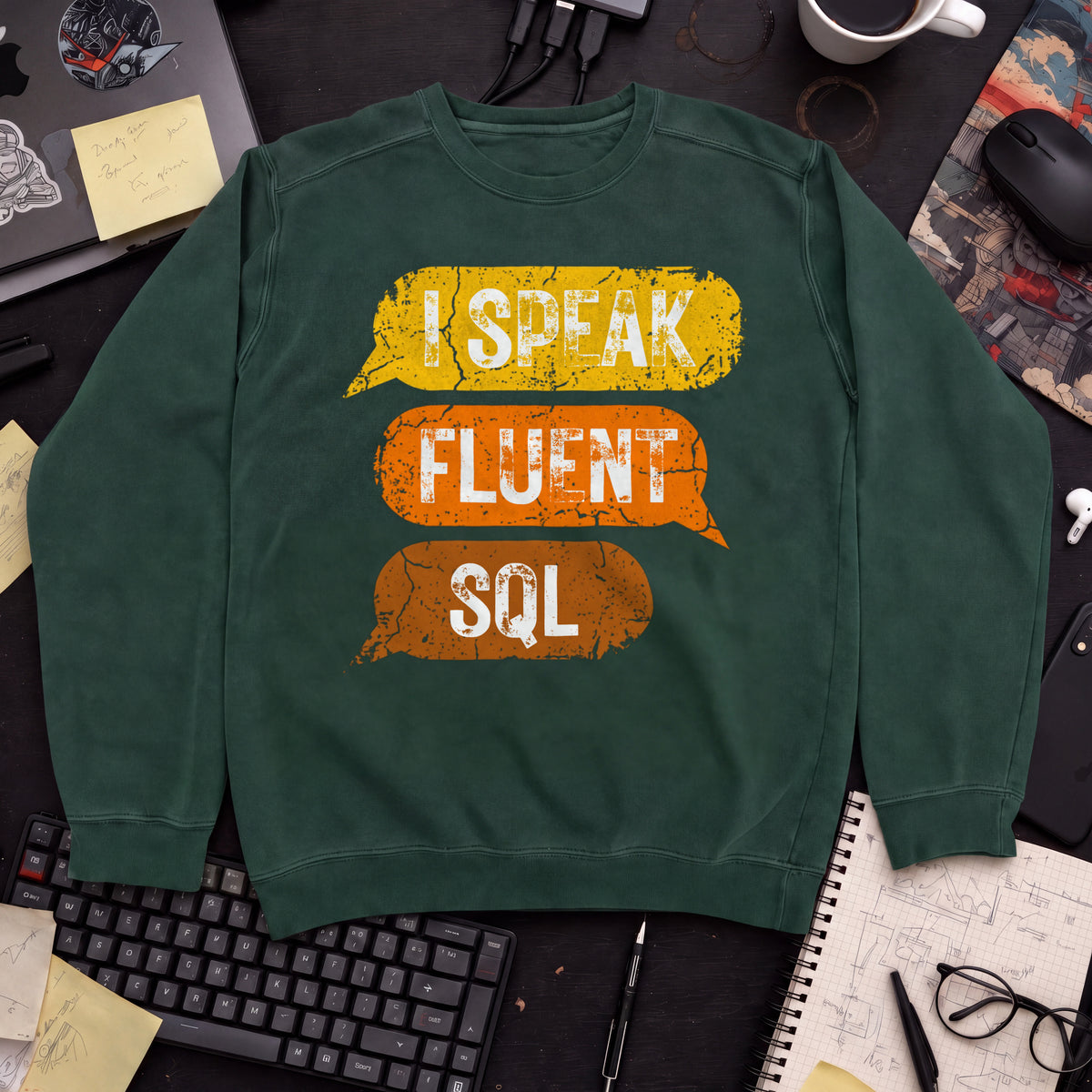 I Speak Fluent SQL Sweatshirt — Bottle Green