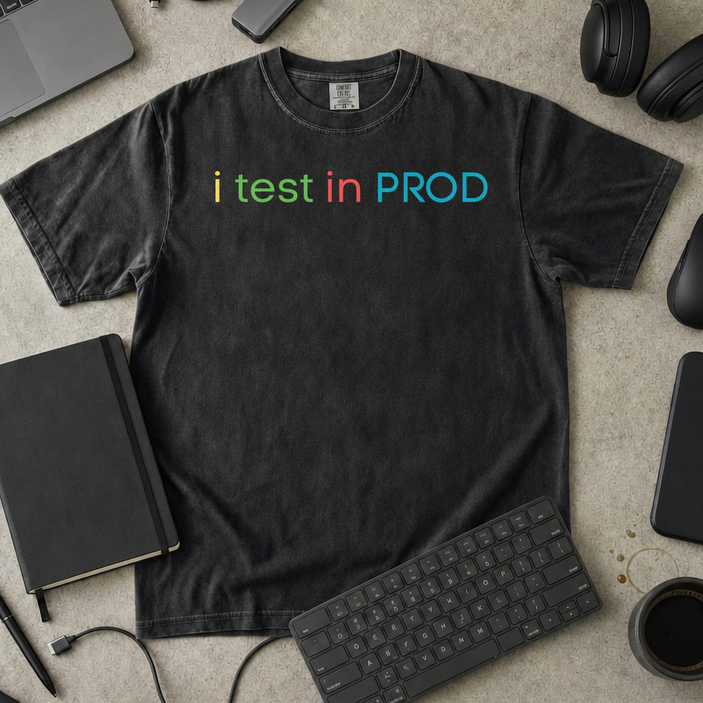 i test in PROD Premium Shirt — black Premium Shirt mock-up