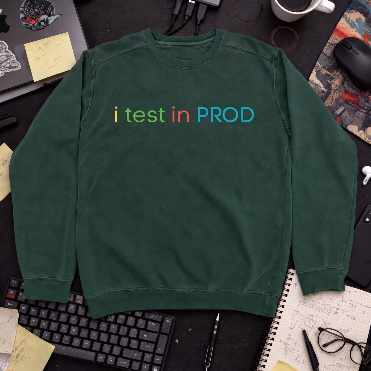 I Test In Prod Sweatshirt sweatshirt — Bottle Green