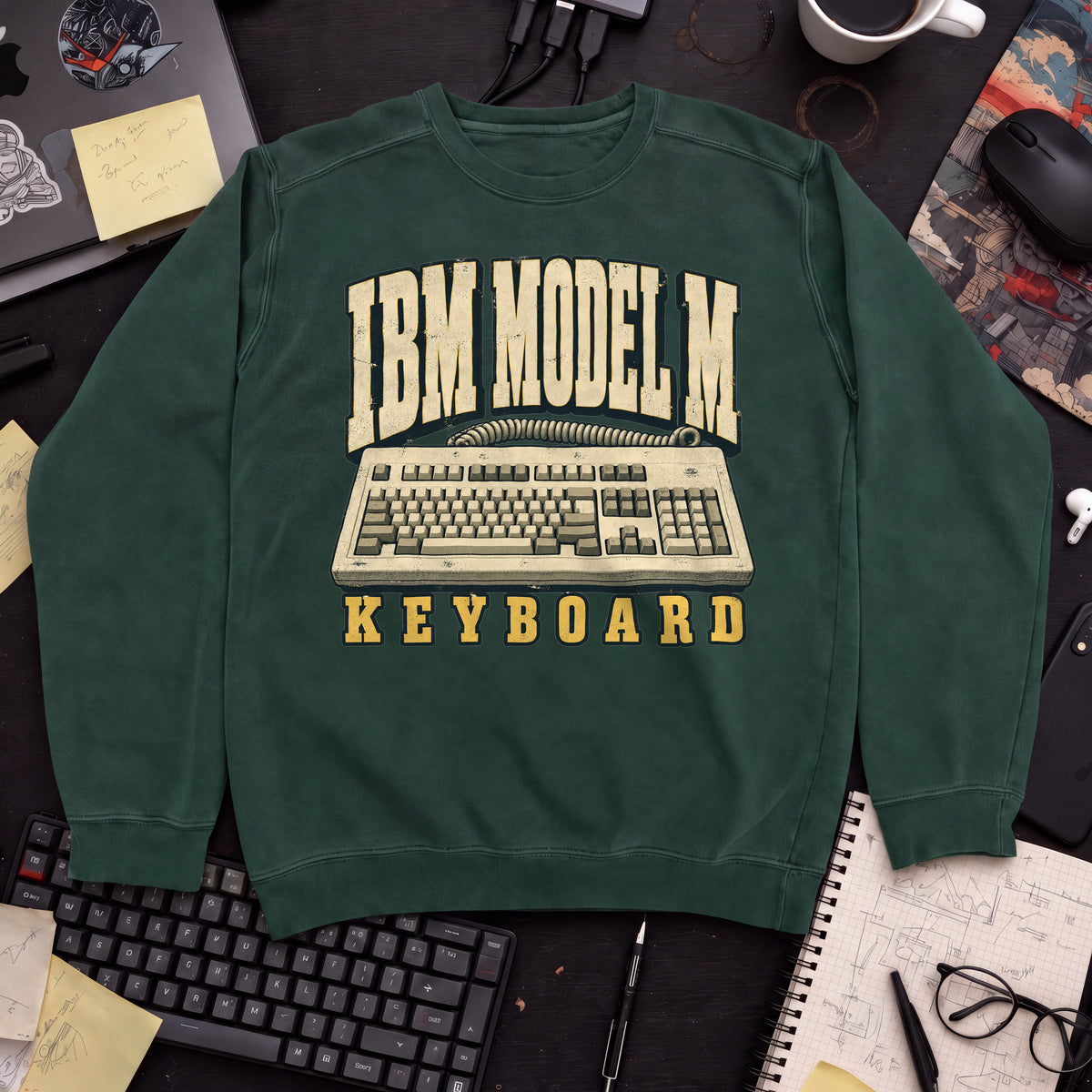 IBM Model M Keyboard Sweatshirt sweatshirt — Bottle Green