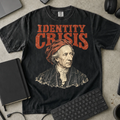 Identity Crisis Shirt — Black Comfort Colors 1717 flat lay