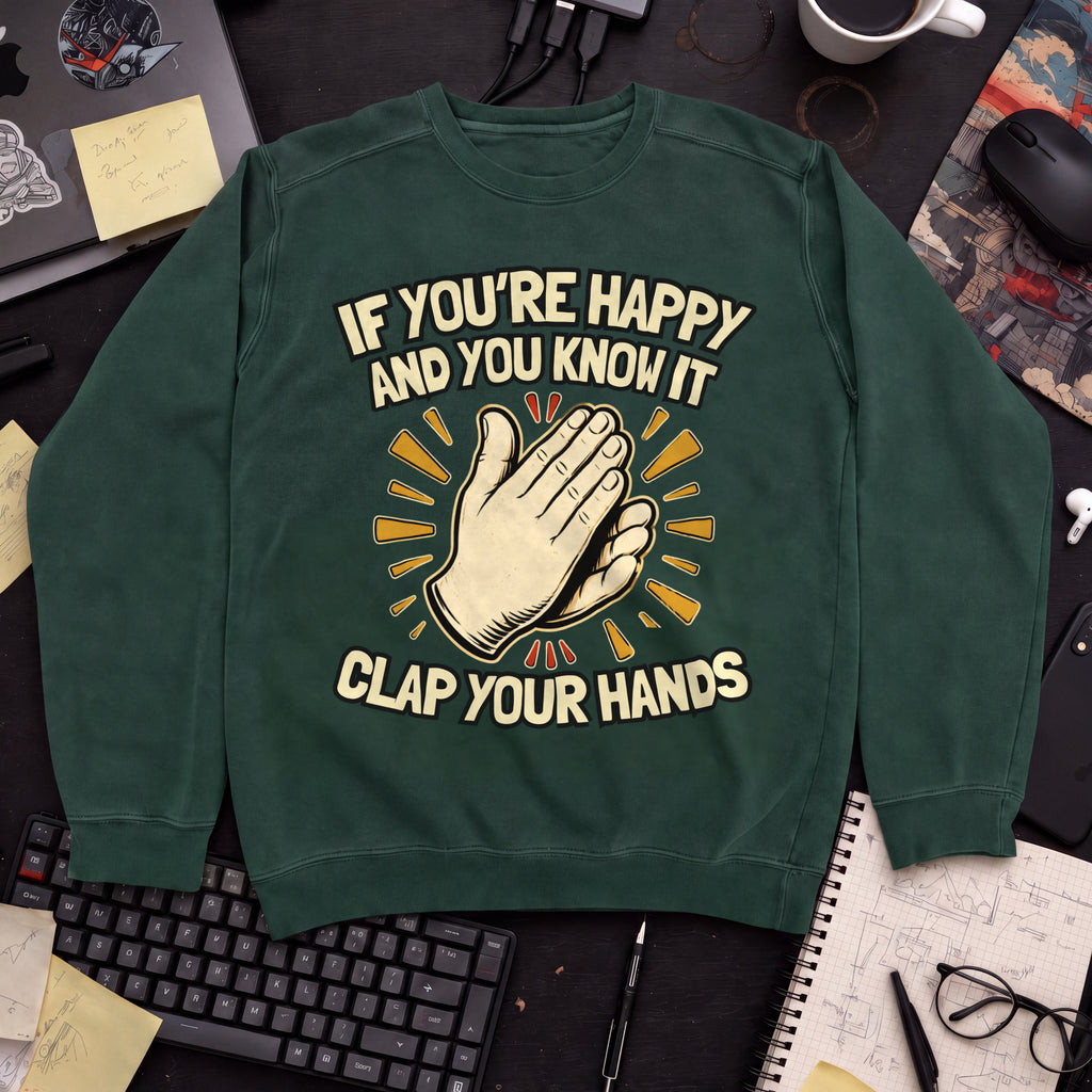 If You’re Happy and You Know It Sweatshirt — Bottle Green