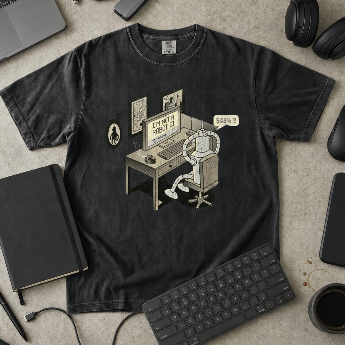 I'm Not A Robot Captcha Premium Shirt — black Premium Shirt mock-up