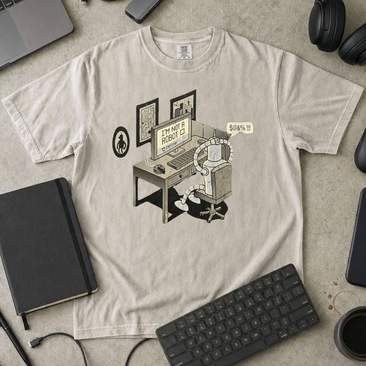 I'm Not A Robot Captcha Premium Shirt — ivory Premium Shirt mock-up