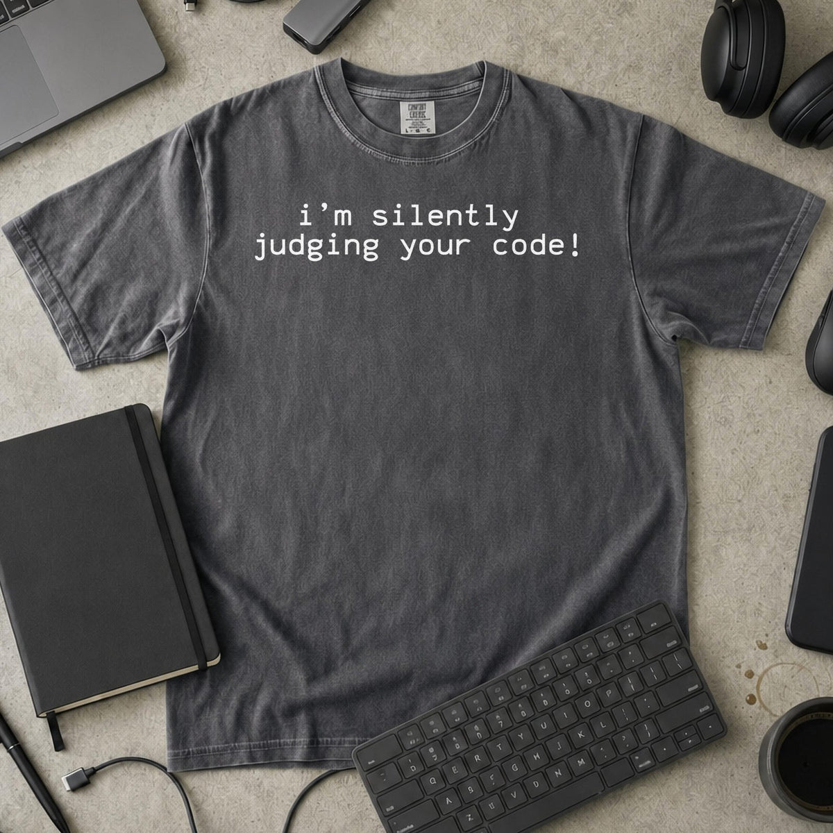 i'm silently judging your code Premium Shirt — pepper Premium Shirt mock-up