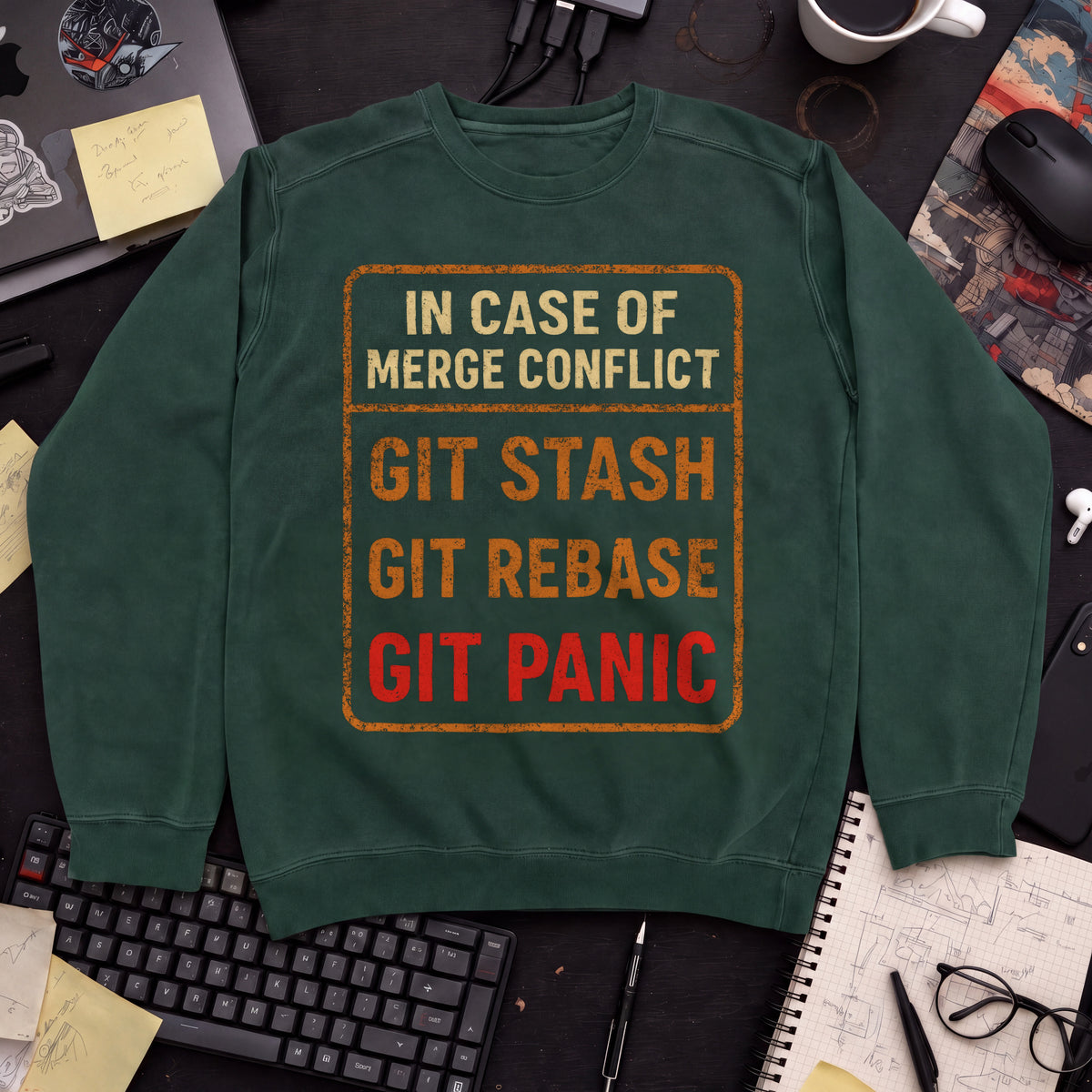in case of merge conflict Sweatshirt — Bottle Green