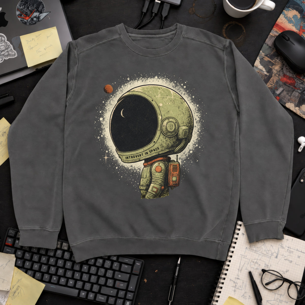 Introvert in Space Sweatshirt — Pepper