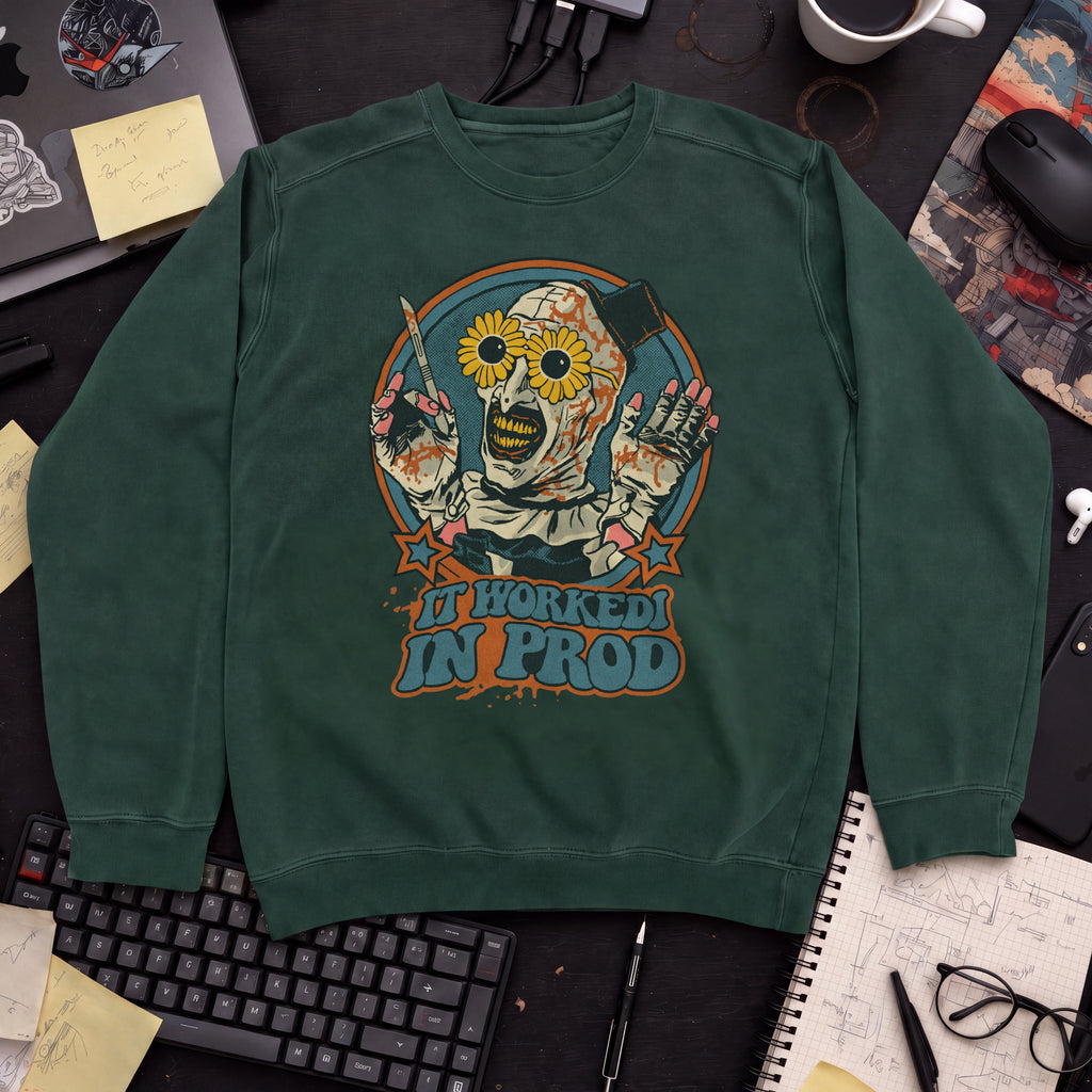 It Worked In Prod Sweatshirt — Bottle Green