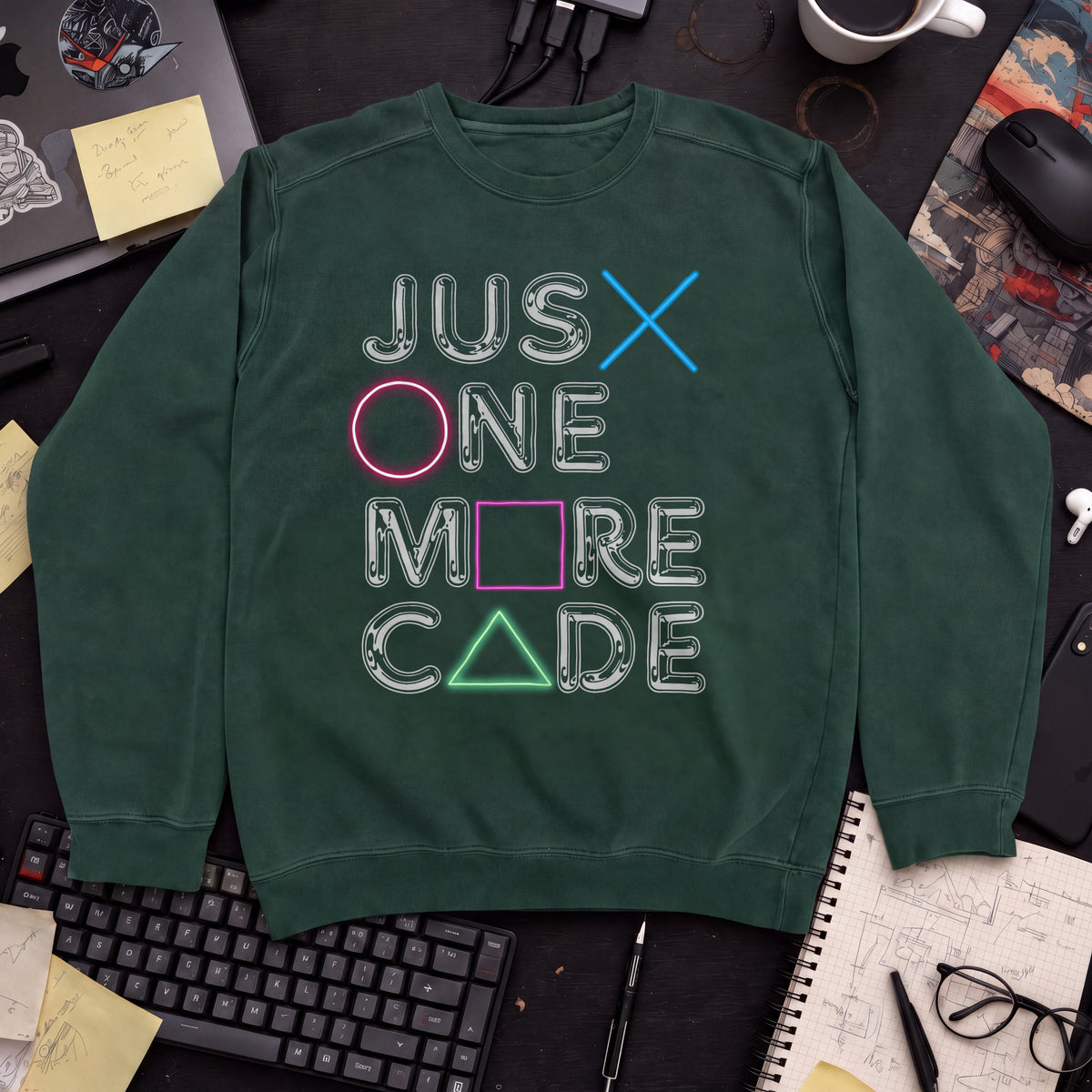 Just One More Code Sweatshirt — Bottle Green