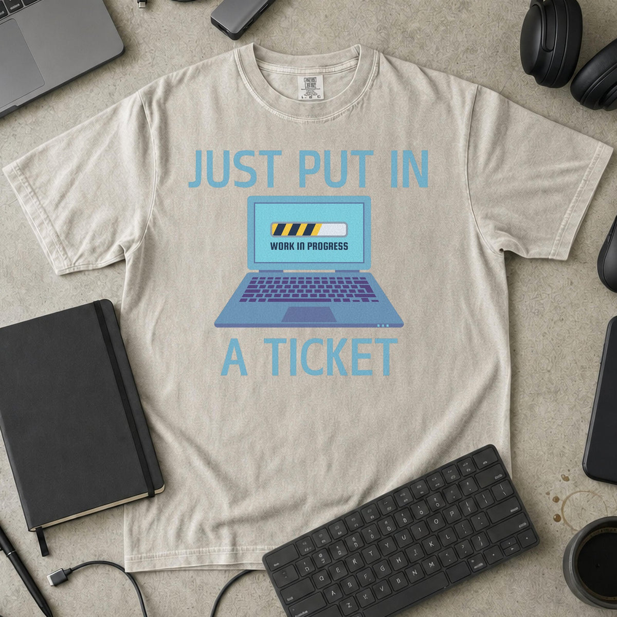 just put in a ticket Premium Shirt — ivory Premium Shirt mock-up