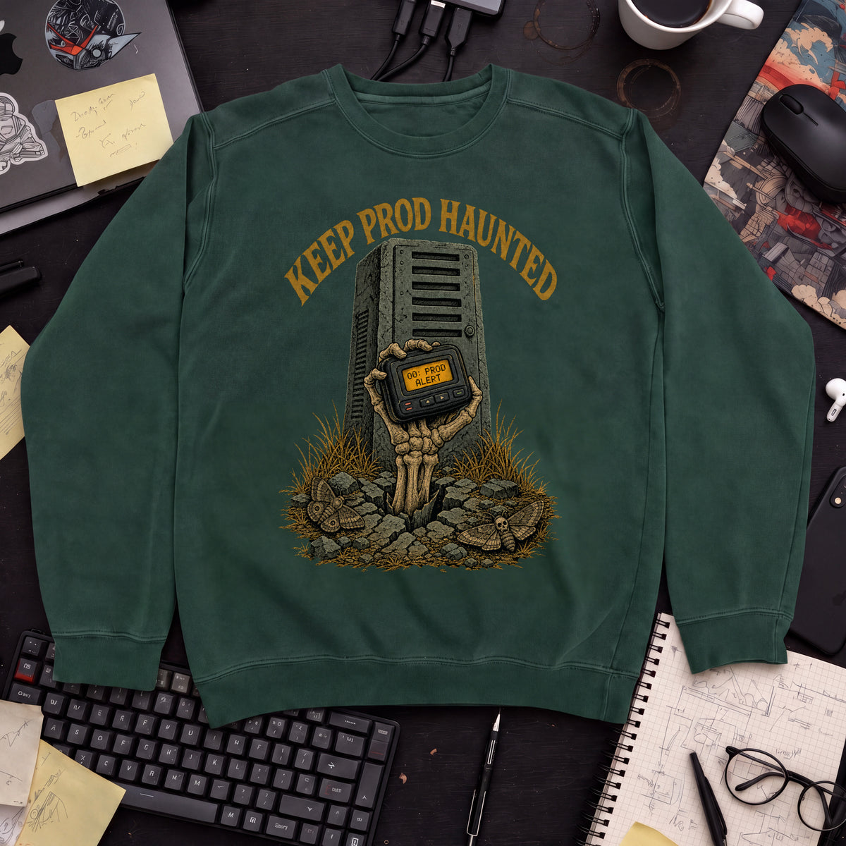 Keep Prod Haunted Sweatshirt sweatshirt — Bottle Green