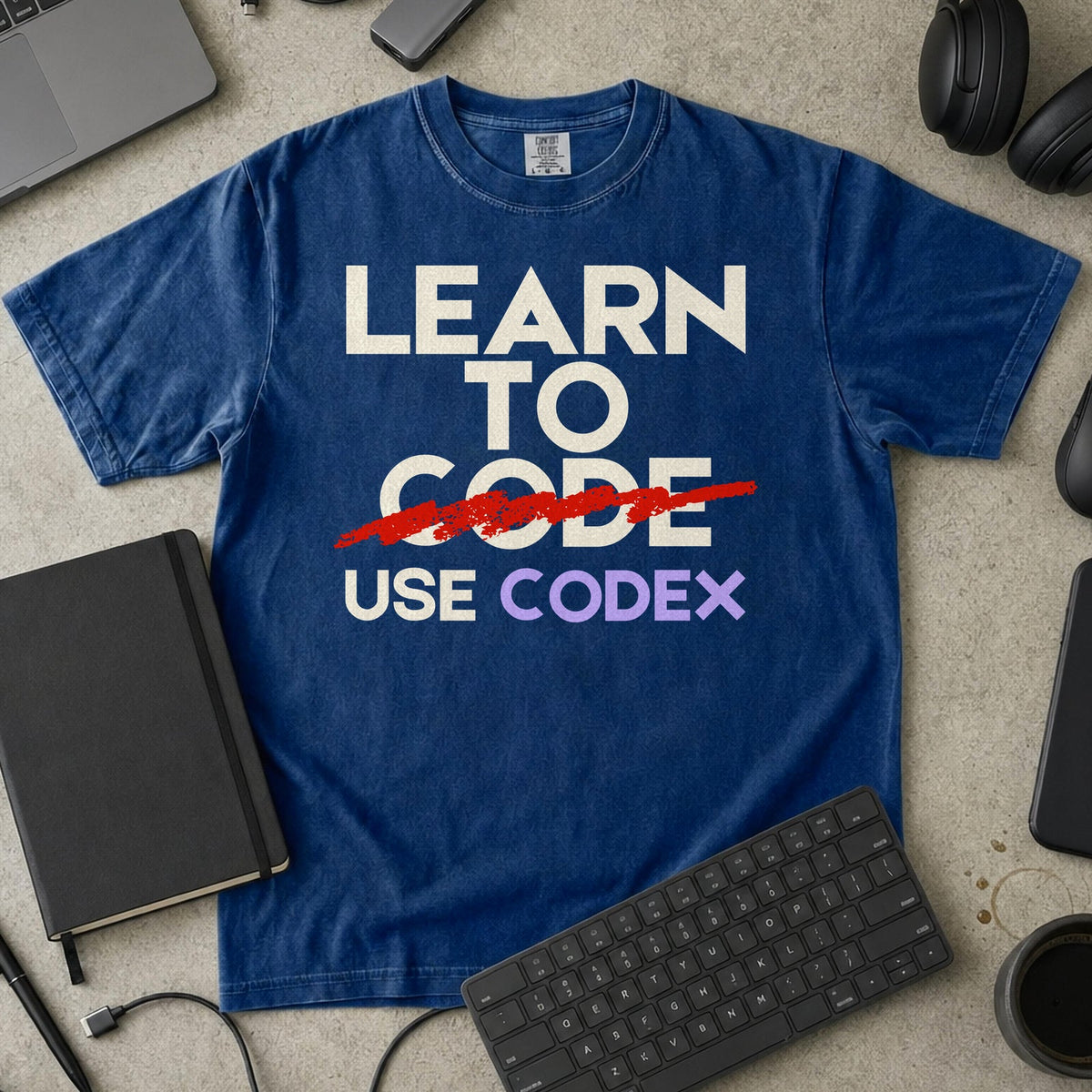 Learn To Code Use Codex Premium Shirt — true navy Premium Shirt mock-up